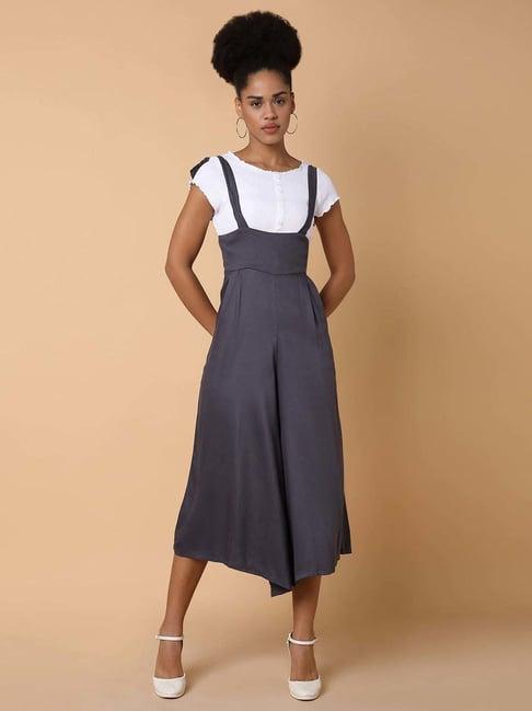 showoff grey cotton jumpsuit