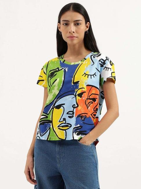 united colors of benetton multicolored printed t-shirt