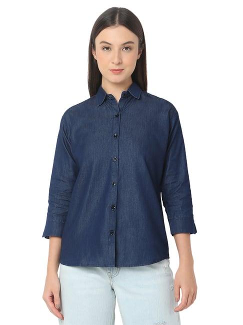 smarty pants dark blue denim shirt