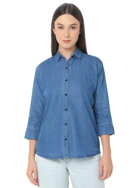 smarty pants blue denim shirt