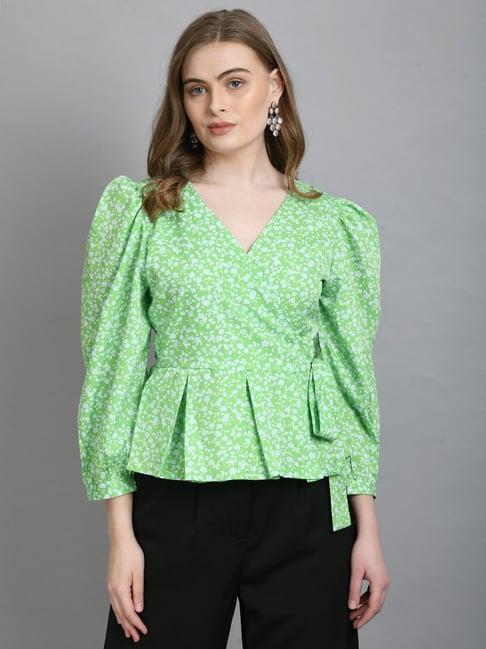 pretty loving thing green printed top