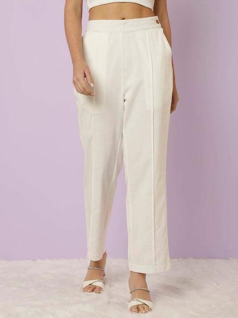 jaipur kurti white plain pants