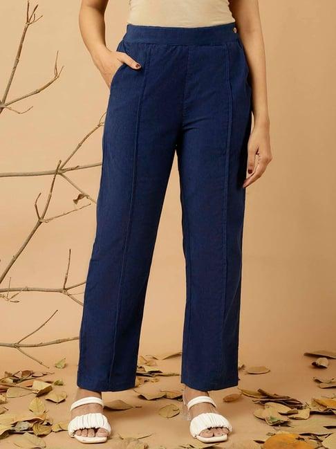 jaipur kurti navy plain pants