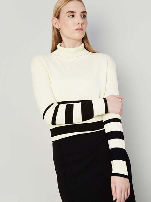 code by lifestyle off-white striped sweater