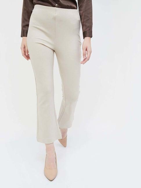 code by lifestyle beige mid rise bootcut pants