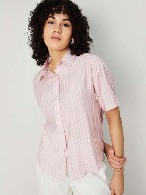 ginger by lifestyle pink striped shirt