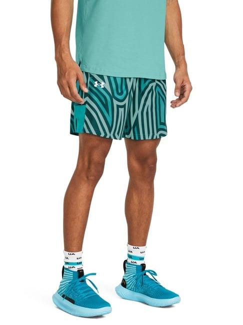 under armour green loose fit printed shorts