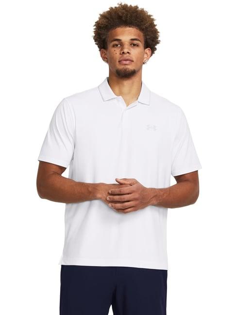 under armour white slim fit polo t-shirt