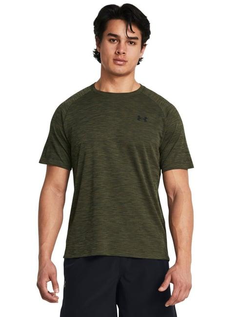 under armour green slim fit texture t-shirt