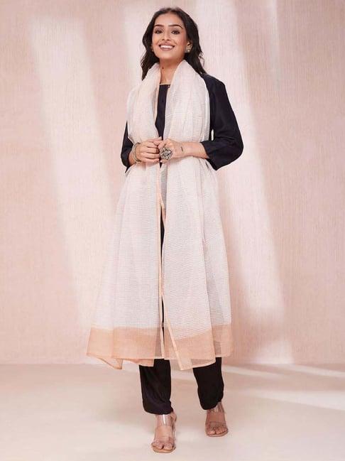 fabindia off-white printed dupatta