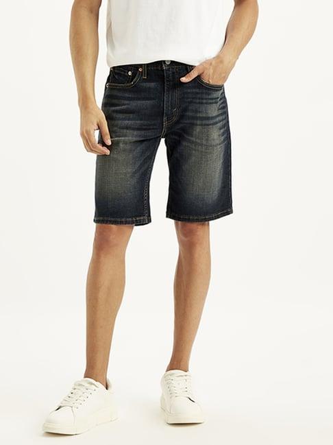 levi's black tapered fit denim shorts