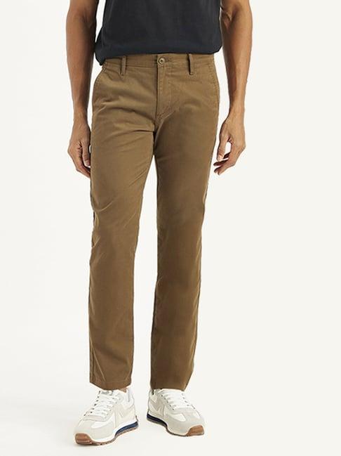 levi's brown slim fit trousers