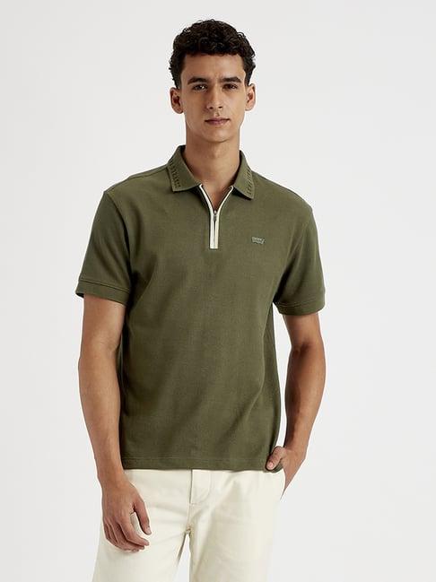 levi's olive slim fit polo t-shirt