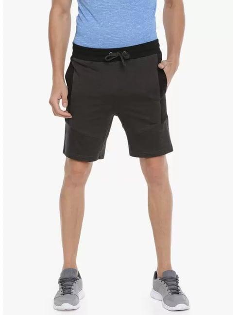 force nxt charcoal grey cotton regular fit shorts