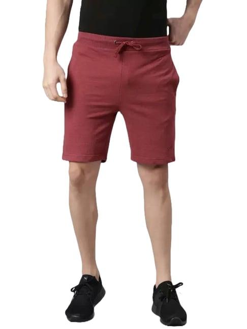 force nxt red cotton regular fit shorts