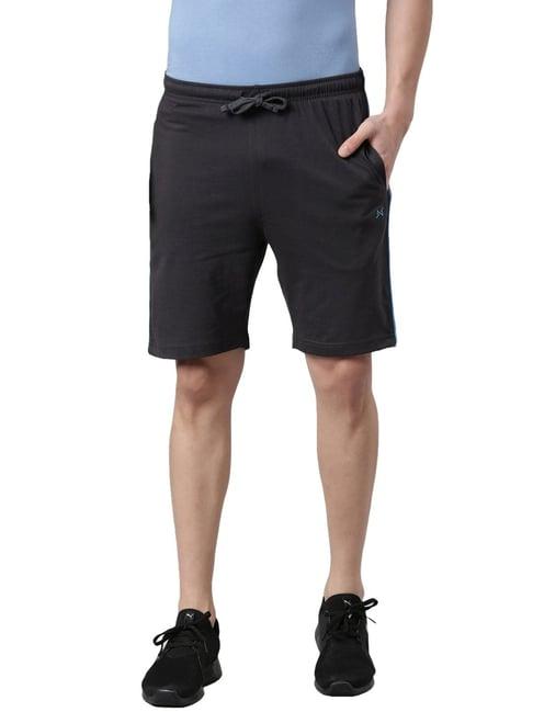 force nxt steel grey cotton regular fit shorts