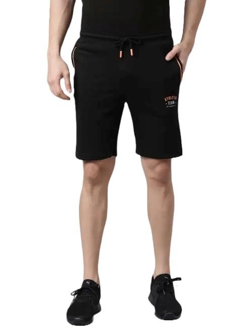 force nxt black cotton regular fit shorts