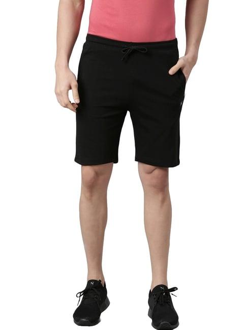 force nxt black cotton regular fit shorts