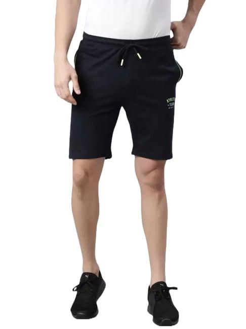 force nxt navy cotton regular fit shorts