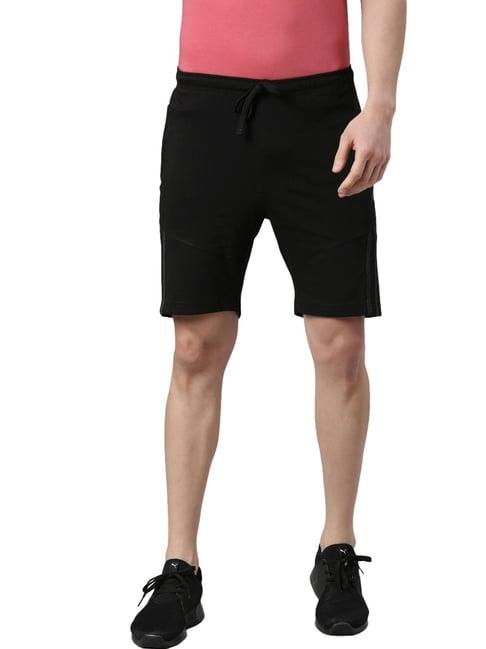 force nxt black cotton regular fit shorts