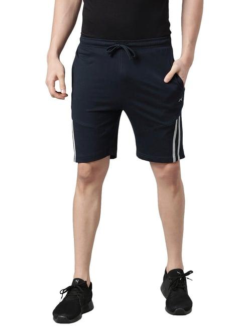 force nxt navy cotton regular fit shorts