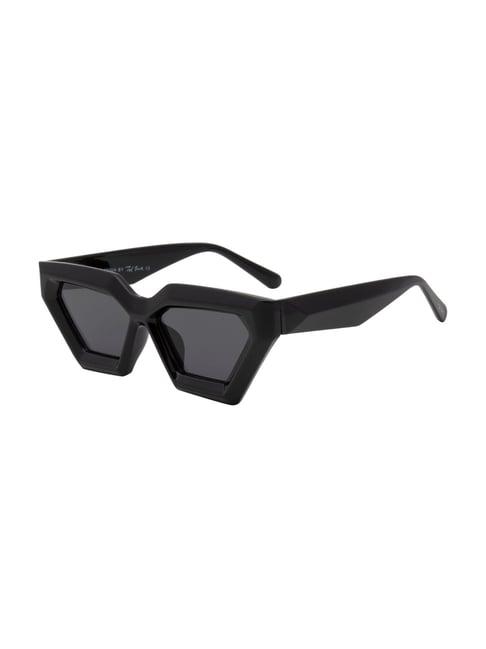 ted smith black square uv protection unisex sunglasses