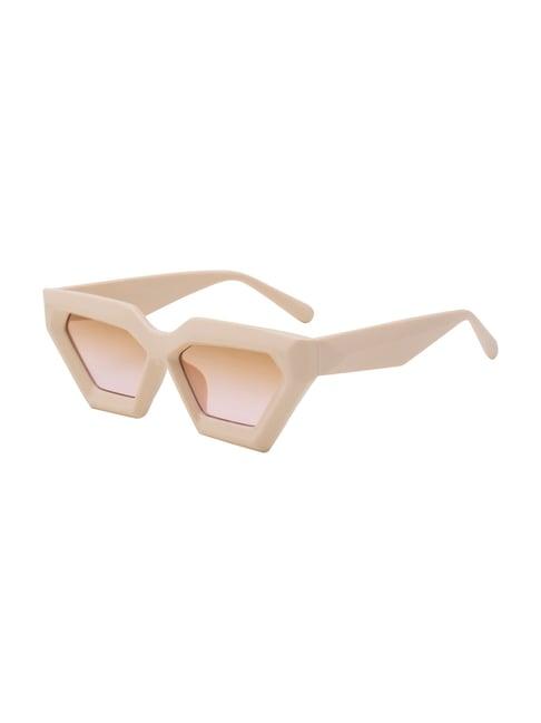 ted smith beige square uv protection unisex sunglasses