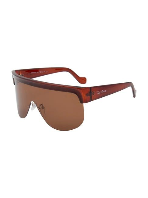 ted smith brown shield uv protection unisex sunglasses