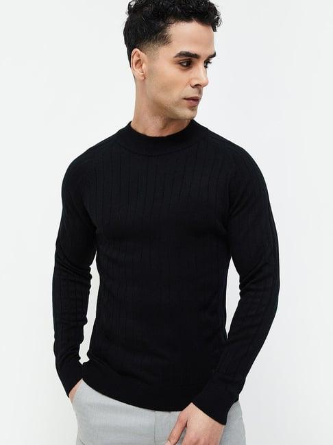 code by lifestyle black regular fit sweater