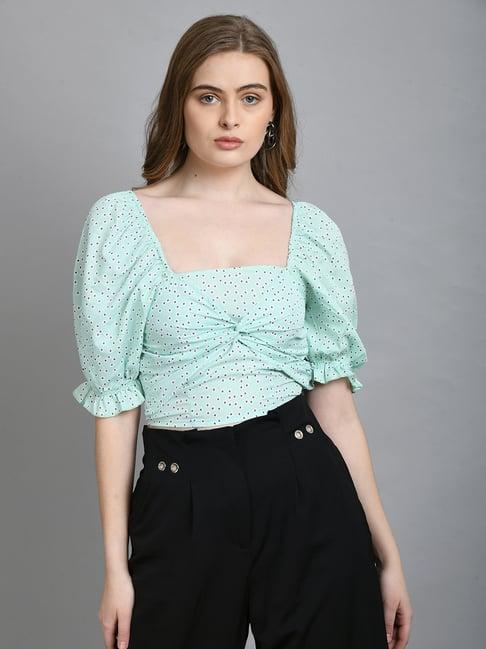 pretty loving thing light green printed crop top