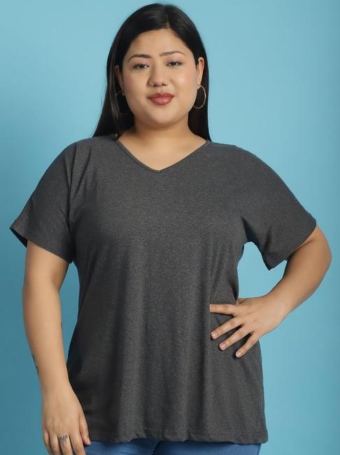 therebelinme charcoal cotton plus size t-shirt