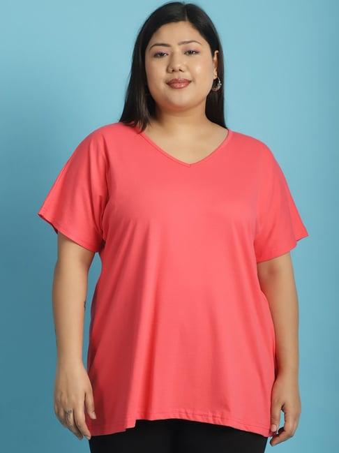 therebelinme dark peach cotton plus size t-shirt