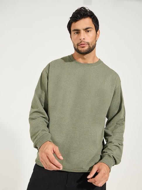 styli olive relaxed fit sweatshirts