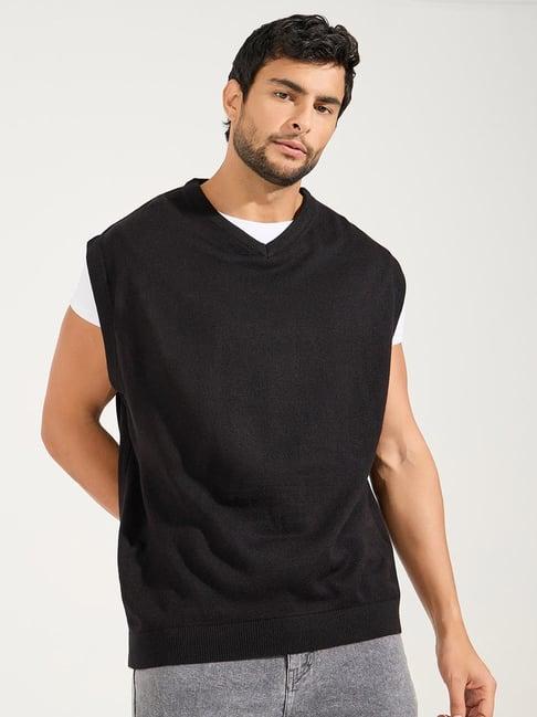 styli black relaxed fit sweater