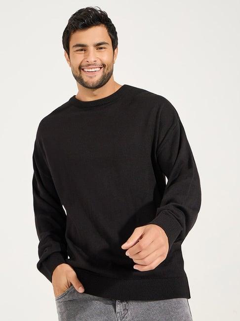 styli black relaxed fit sweater