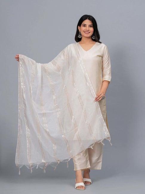 stylum white striped dupatta