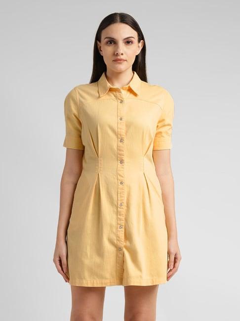 levi's yellow shirt dress