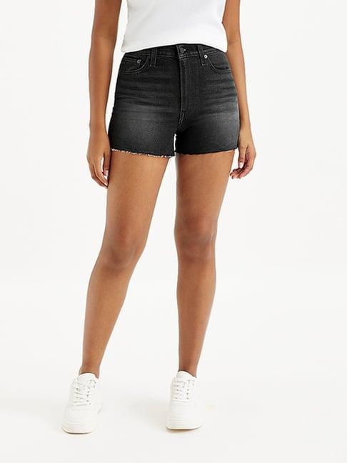 levi's onyx black denim shorts