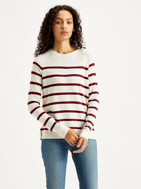 levi's white striped sweater