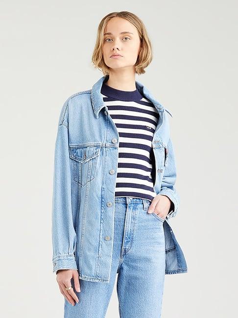 levi's blue & white striped sweater