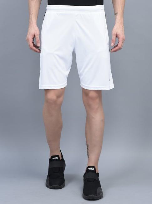 force nxt white regular fit sports shorts