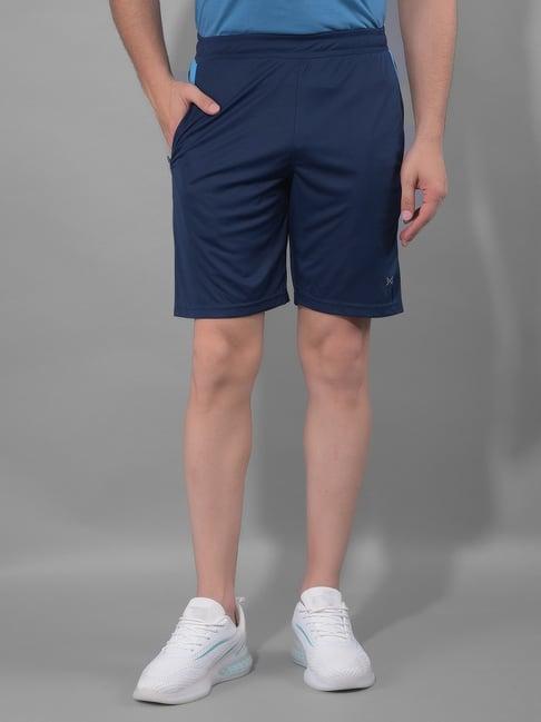 force nxt navy regular fit sports shorts