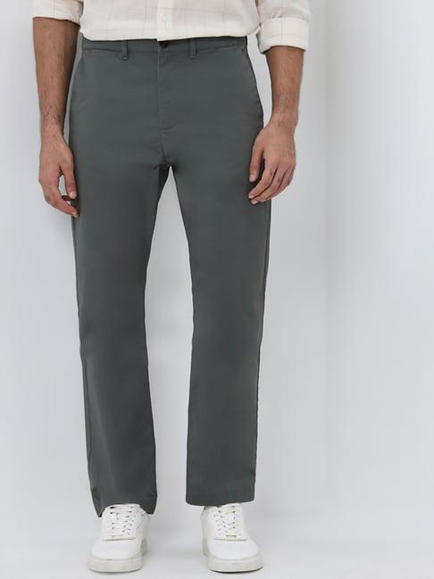 ascot by westside olive relaxed-fit mid-rise cotton blend chinos