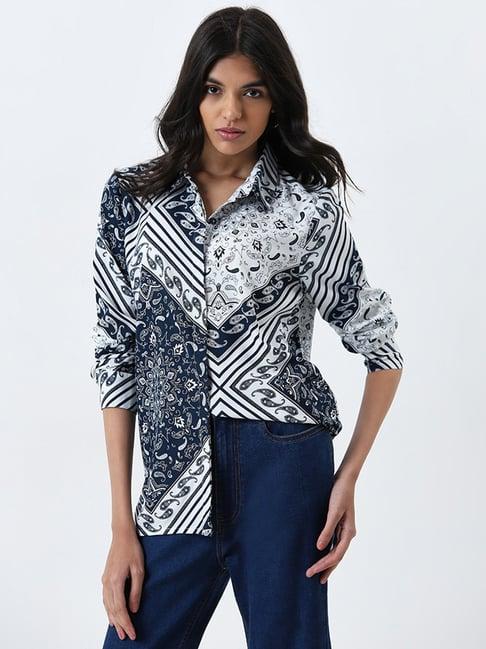 lov by westside navy printed shirt