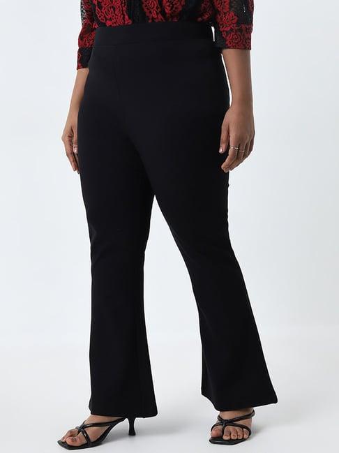 gia by westside black bootcut high-rise trousers