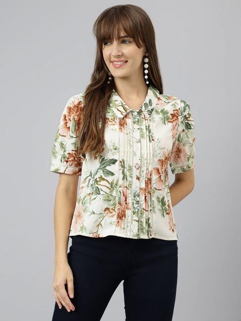 latin quarters brown floral print shirt