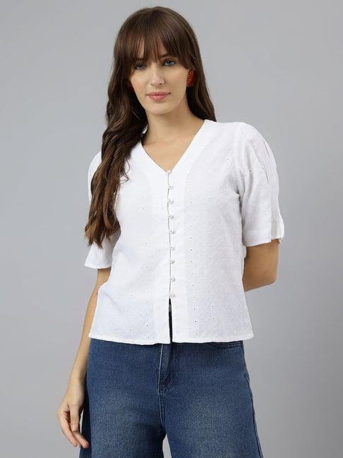 latin quarters white embroidered shirt