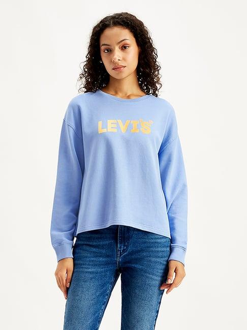 levi's carolina blue logo print sweatshirt