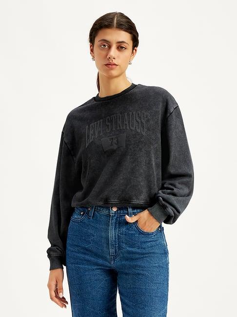 levi's rich black logo print sweatshirt