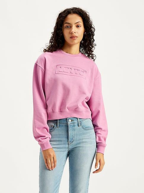 levi's pink logo print sweatshirt